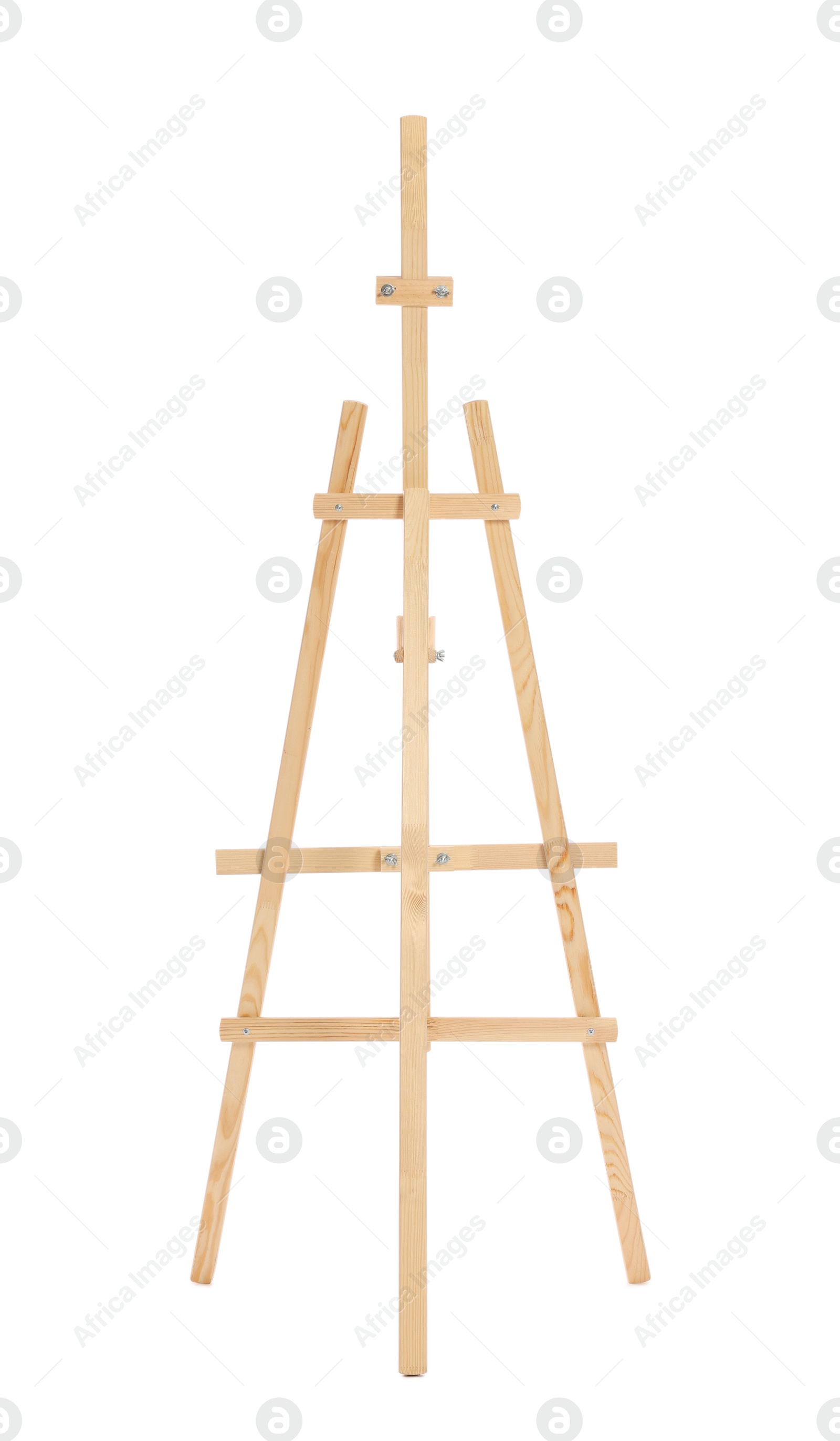 Photo of Wooden easel isolated on white. Artist's equipment