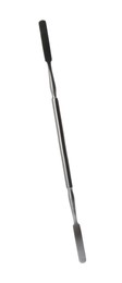 Double ended flat dental spatula isolated in white. Dentist's tool
