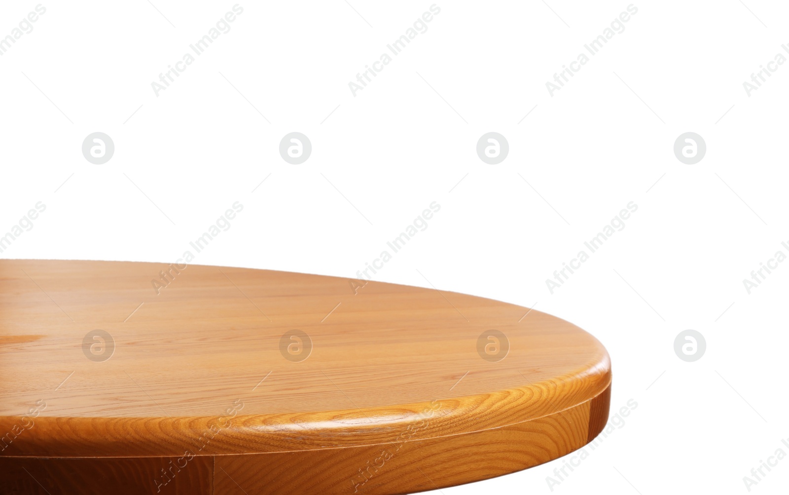 Photo of Stylish empty wooden table isolated on white