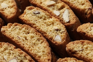 Photo of Traditional Italian almond biscuits (Cantucci), closeup view