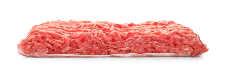 Fresh raw ground meat isolated on white