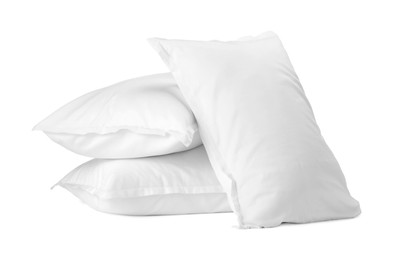 Photo of Many new soft pillows isolated on white