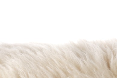 Soft beige faux fur isolated on white