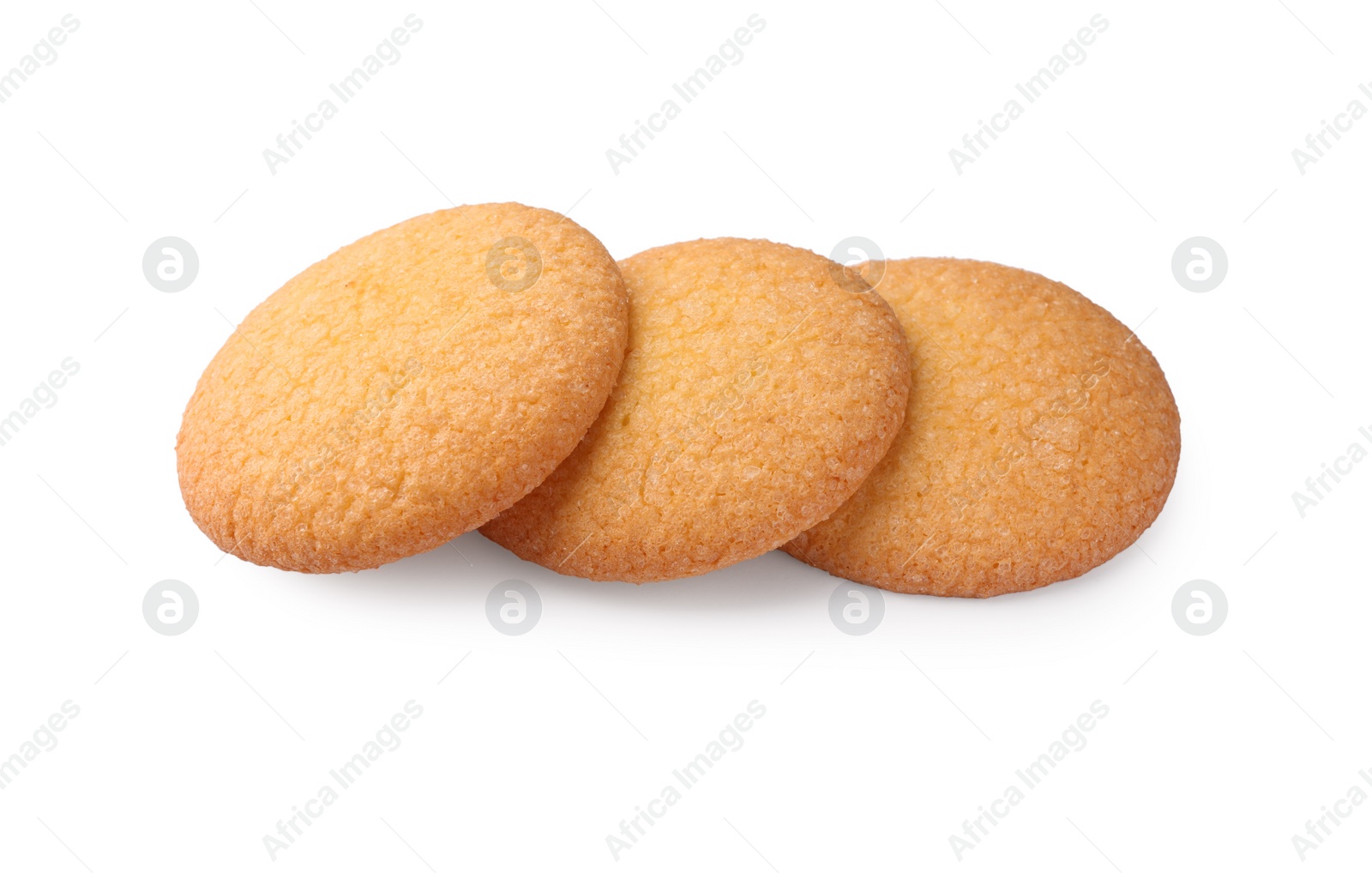 Photo of Tasty Danish butter cookies isolated on white