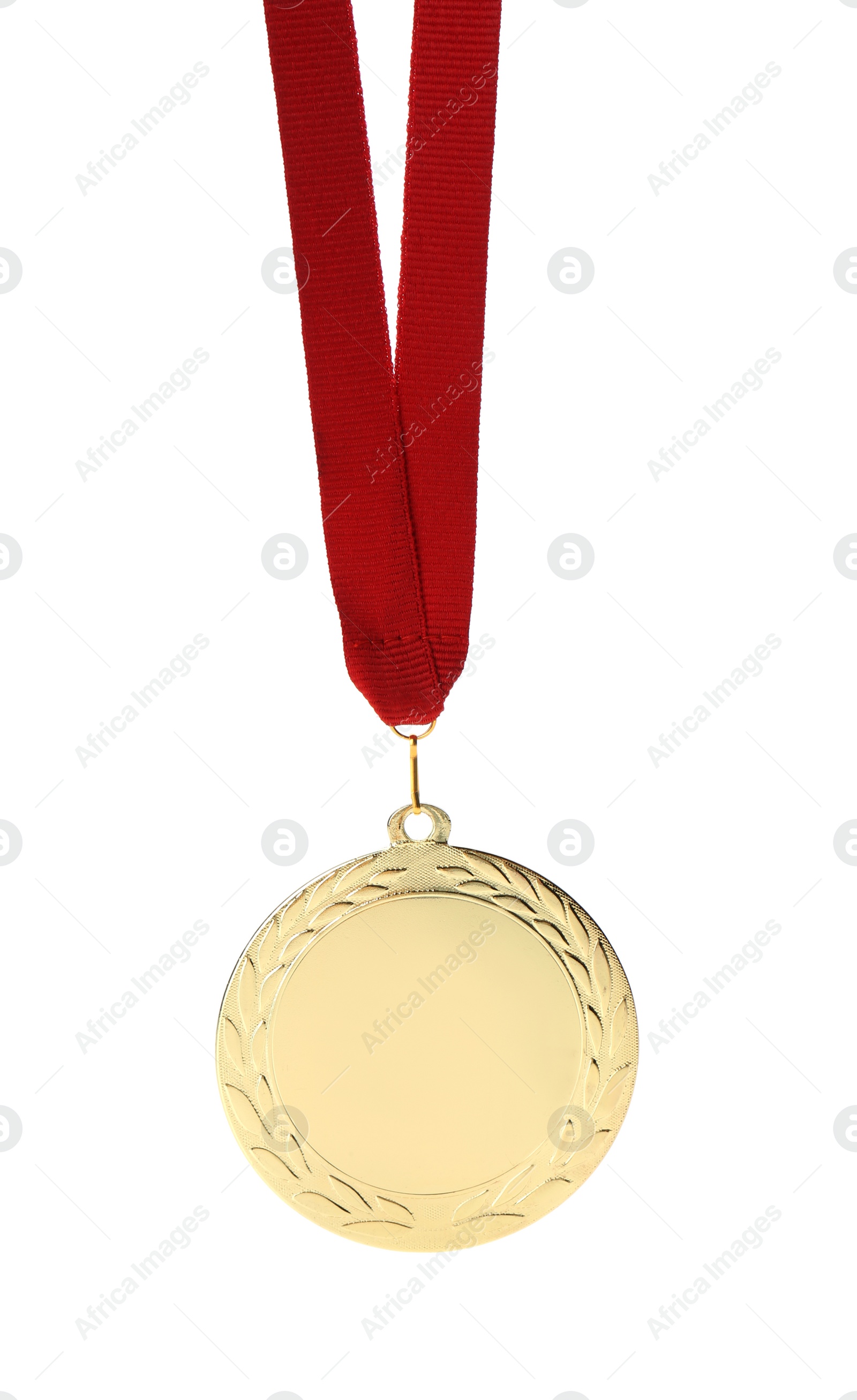 Photo of Gold medal isolated on white. Space for design