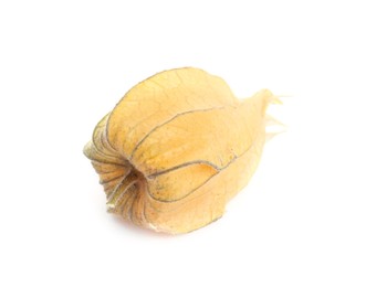 Photo of Physalis fruit with closed calyx on white background