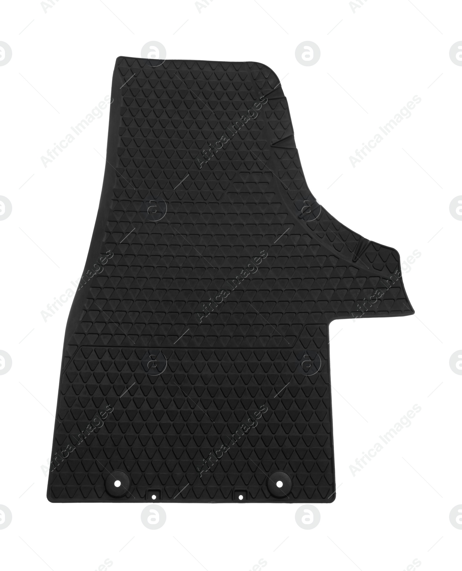 Photo of Black rubber car mat isolated on white