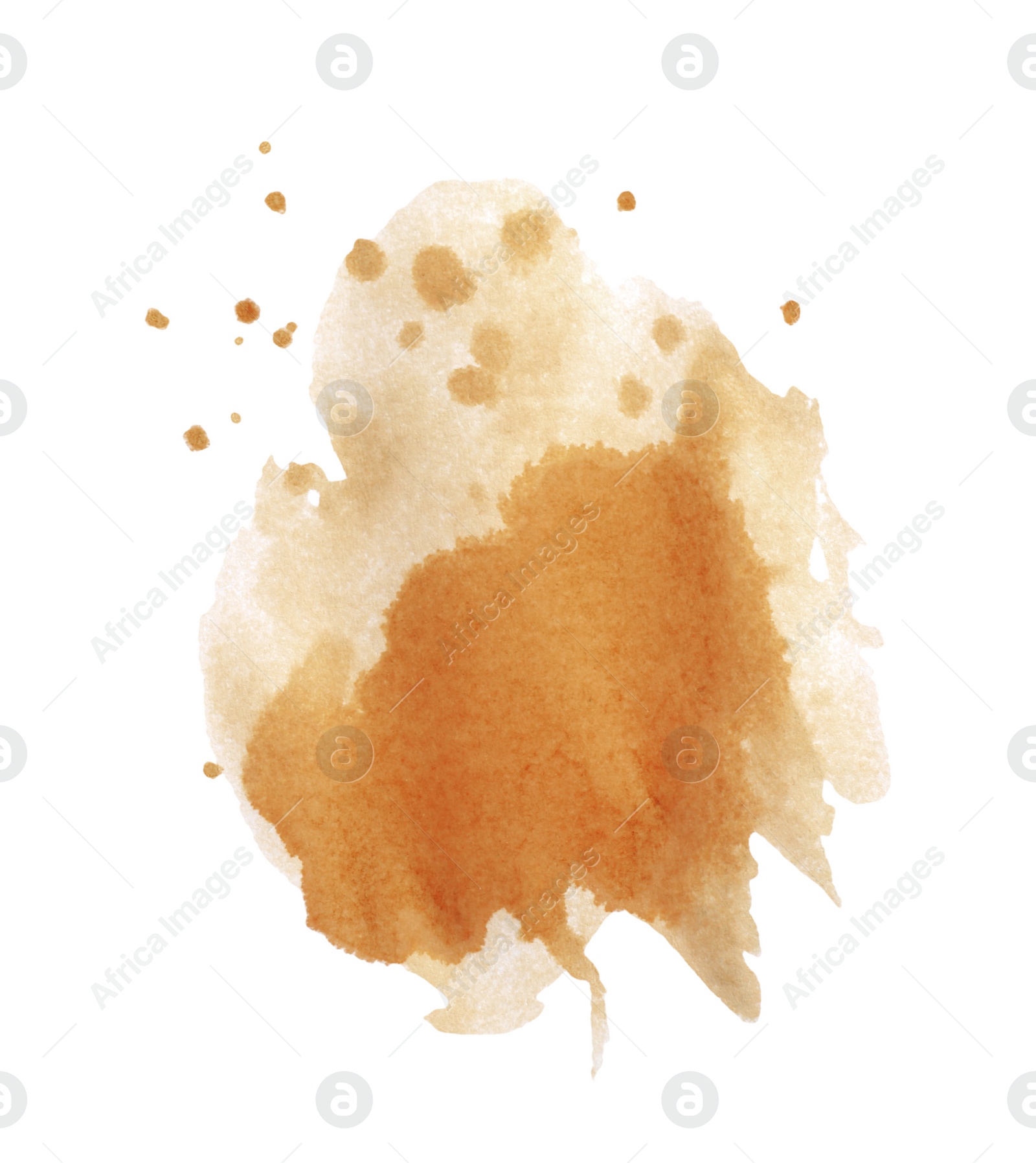 Photo of Dried coffee stain isolated on white, top view