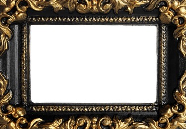 Image of Vintage frame with blank white background. Mockup for design