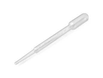 One clean transfer pipette on white background