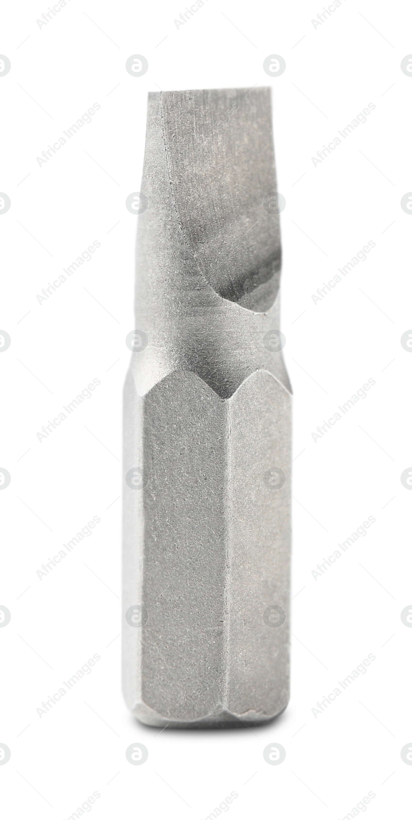 Photo of One flathead screwdriver bit on white background