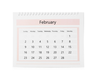 Paper calendar isolated on white. Planning concept