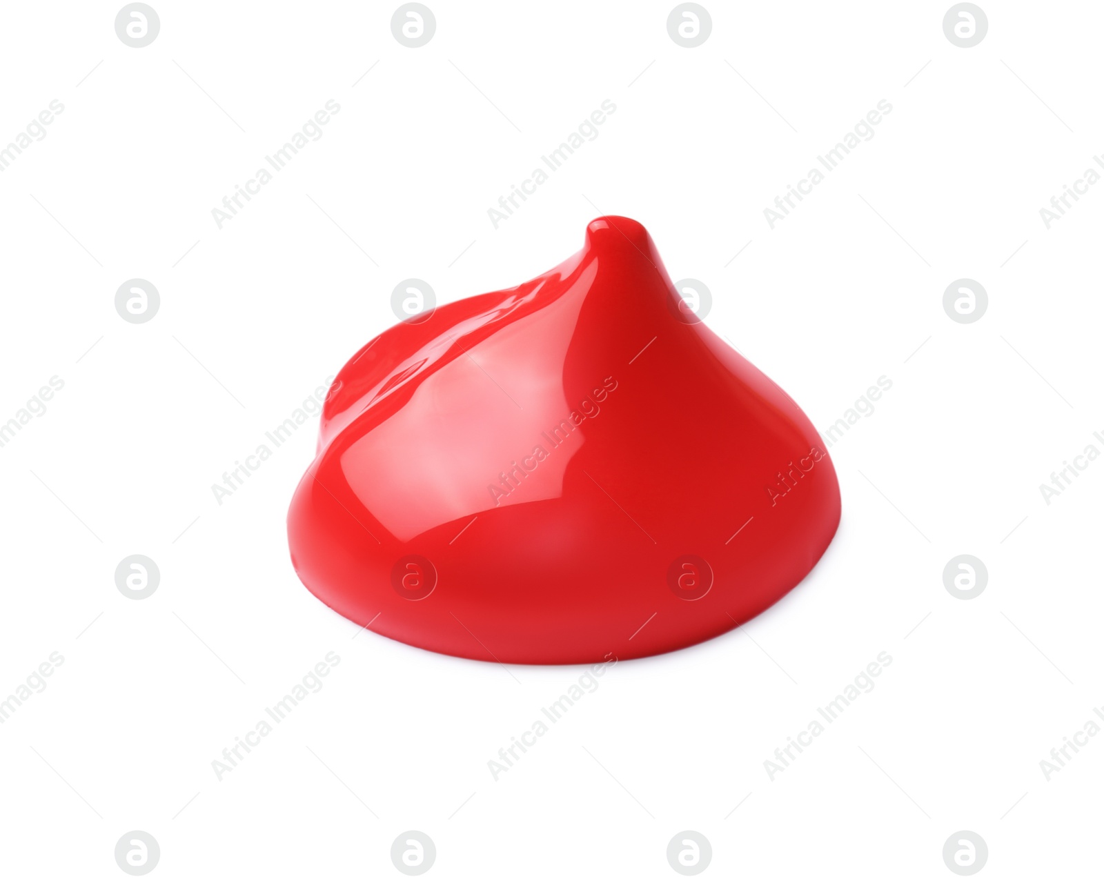 Photo of Sample of red paint on white background