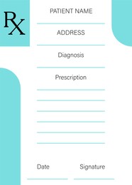 Medical prescription form with empty fields (Patient Name and others)