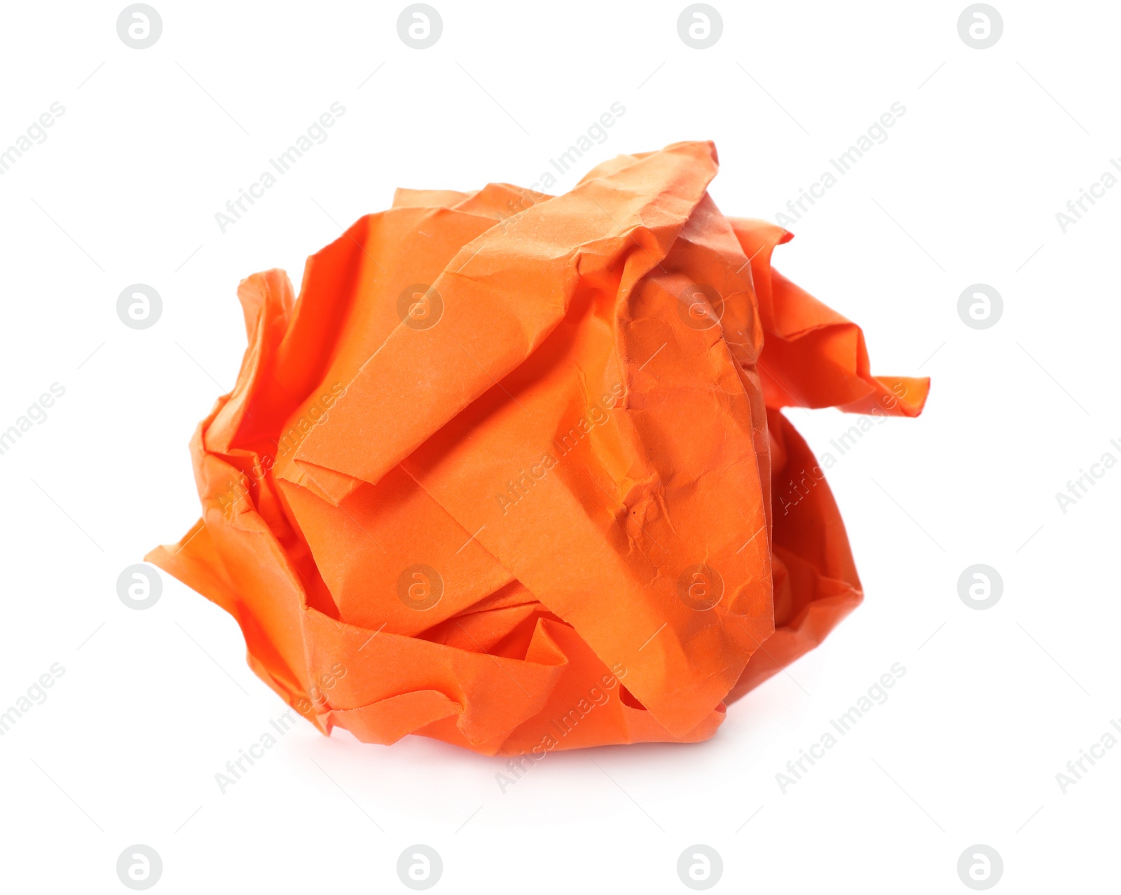 Photo of Color crumpled sheet of paper isolated on white