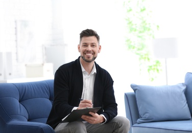 Male psychologist in office