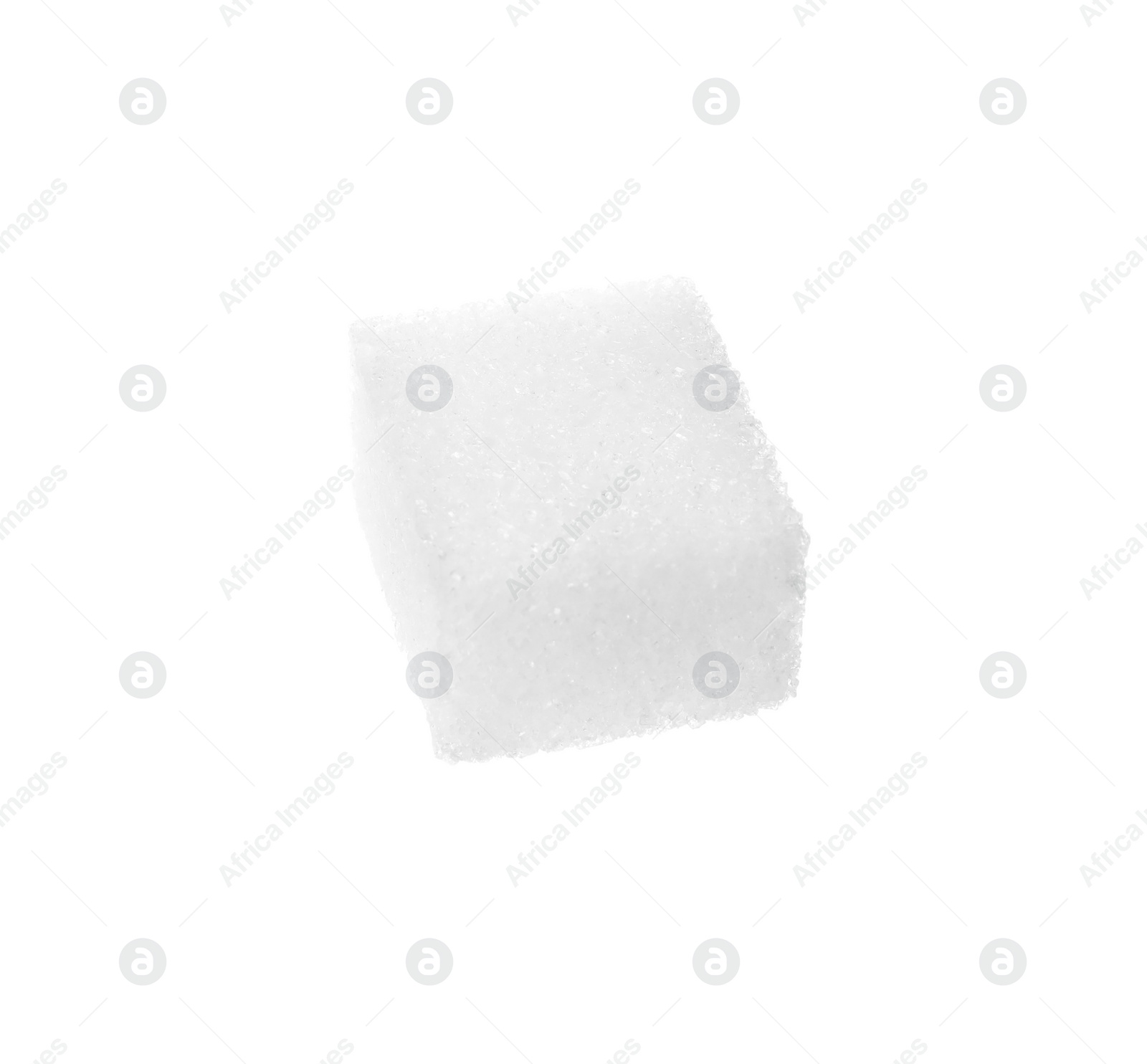 Photo of One refined sugar cube isolated on white