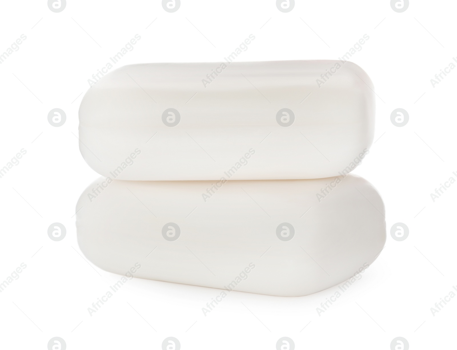 Photo of Soap bars on white background. Personal hygiene