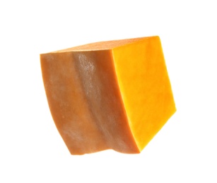 Piece of ripe orange pumpkin isolated on white