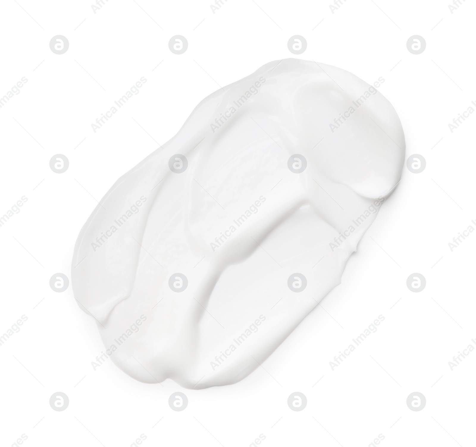 Photo of Sample of face cream isolated on white, top view