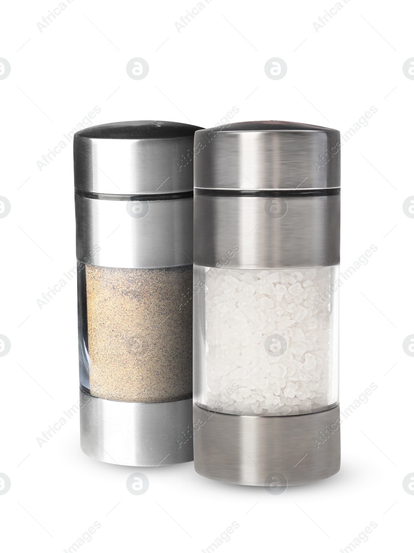 Image of Salt mill and pepper shaker isolated on white