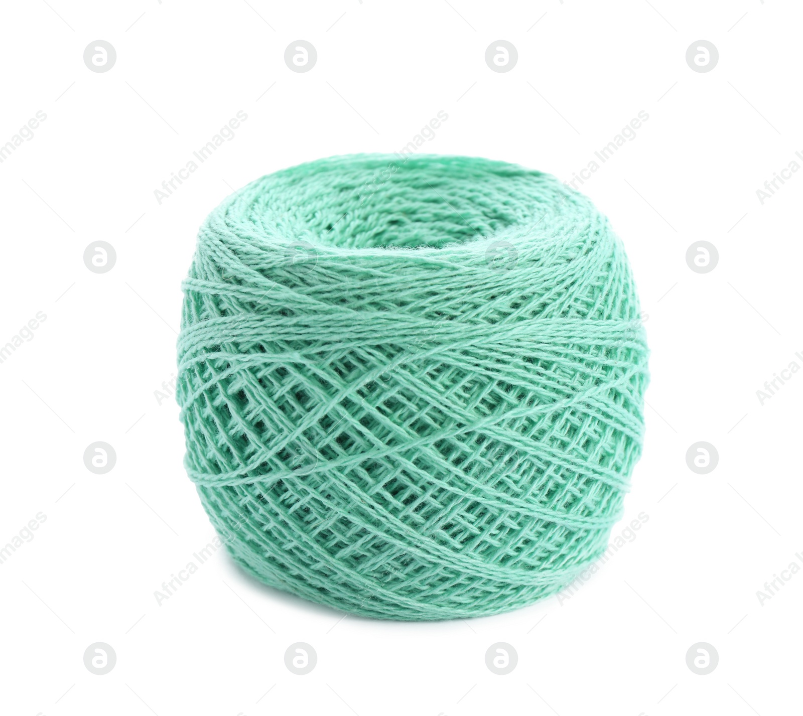 Photo of Clew of color knitting thread on white background