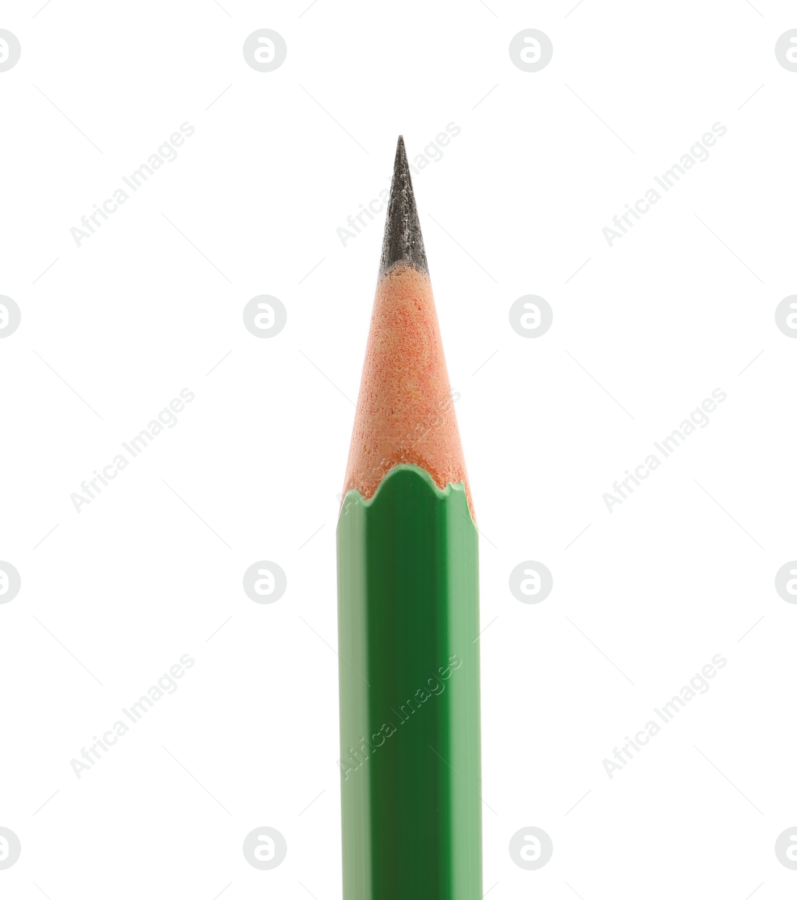 Photo of Graphite pencil isolated on white, closeup. School stationery