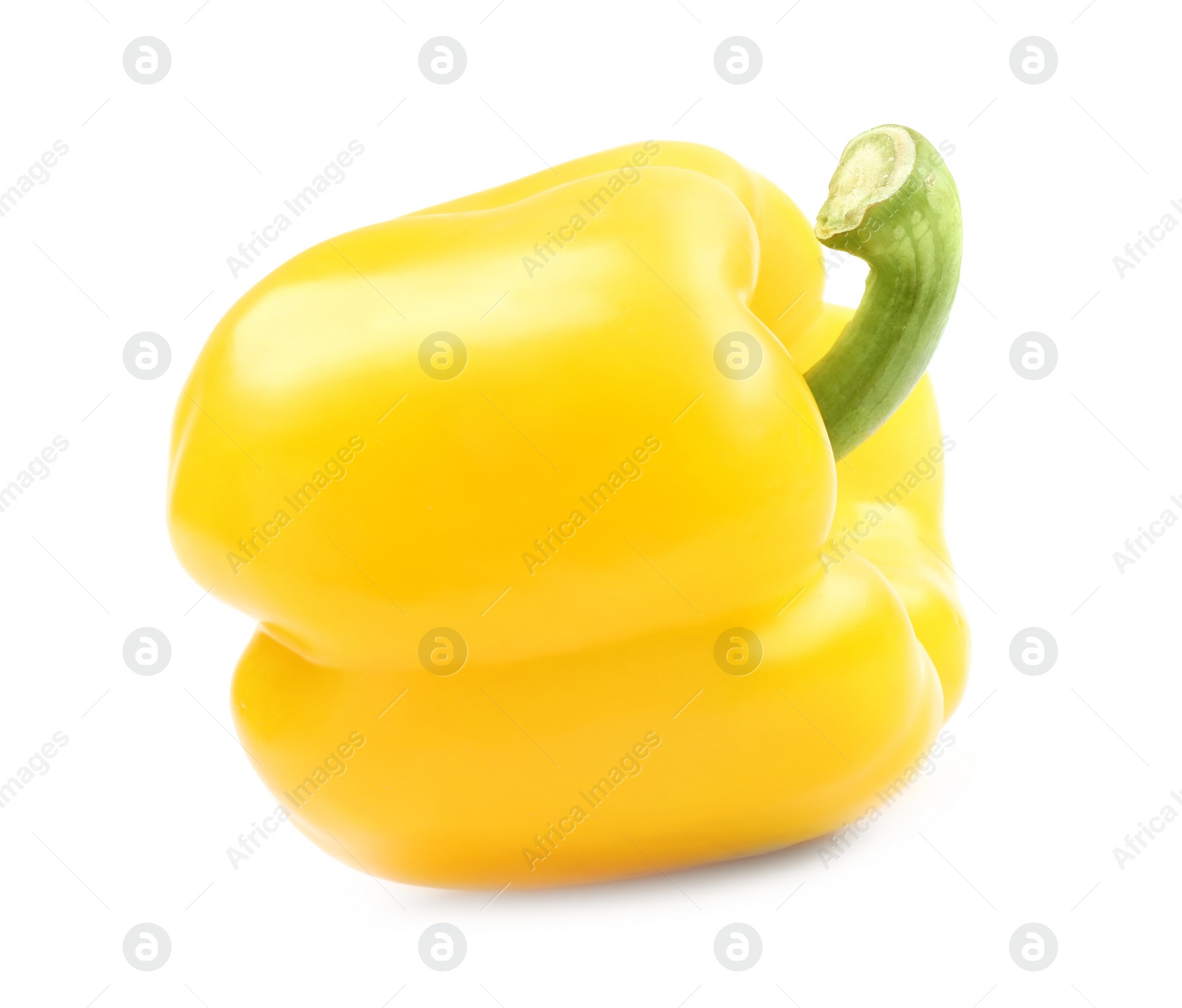 Photo of Ripe yellow bell pepper isolated on white