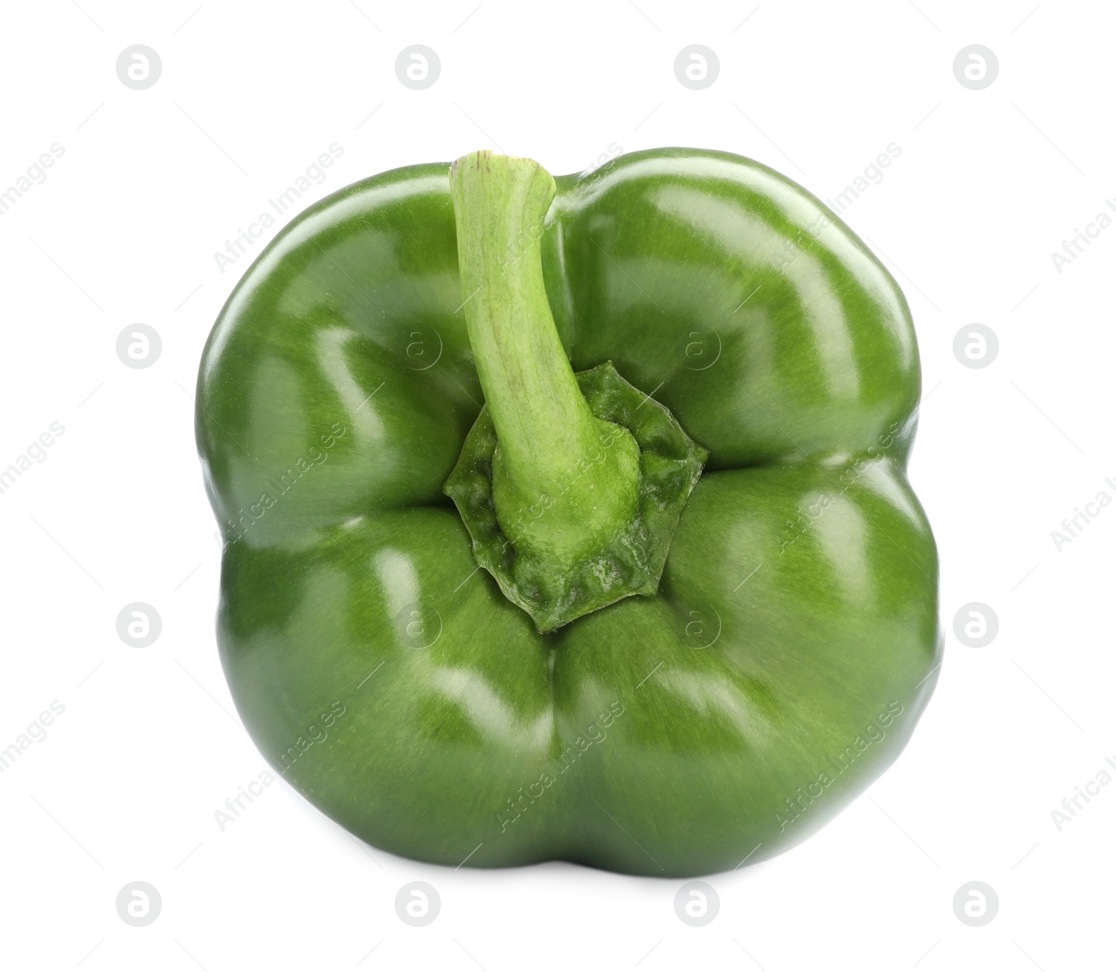 Photo of Ripe green bell pepper on white background