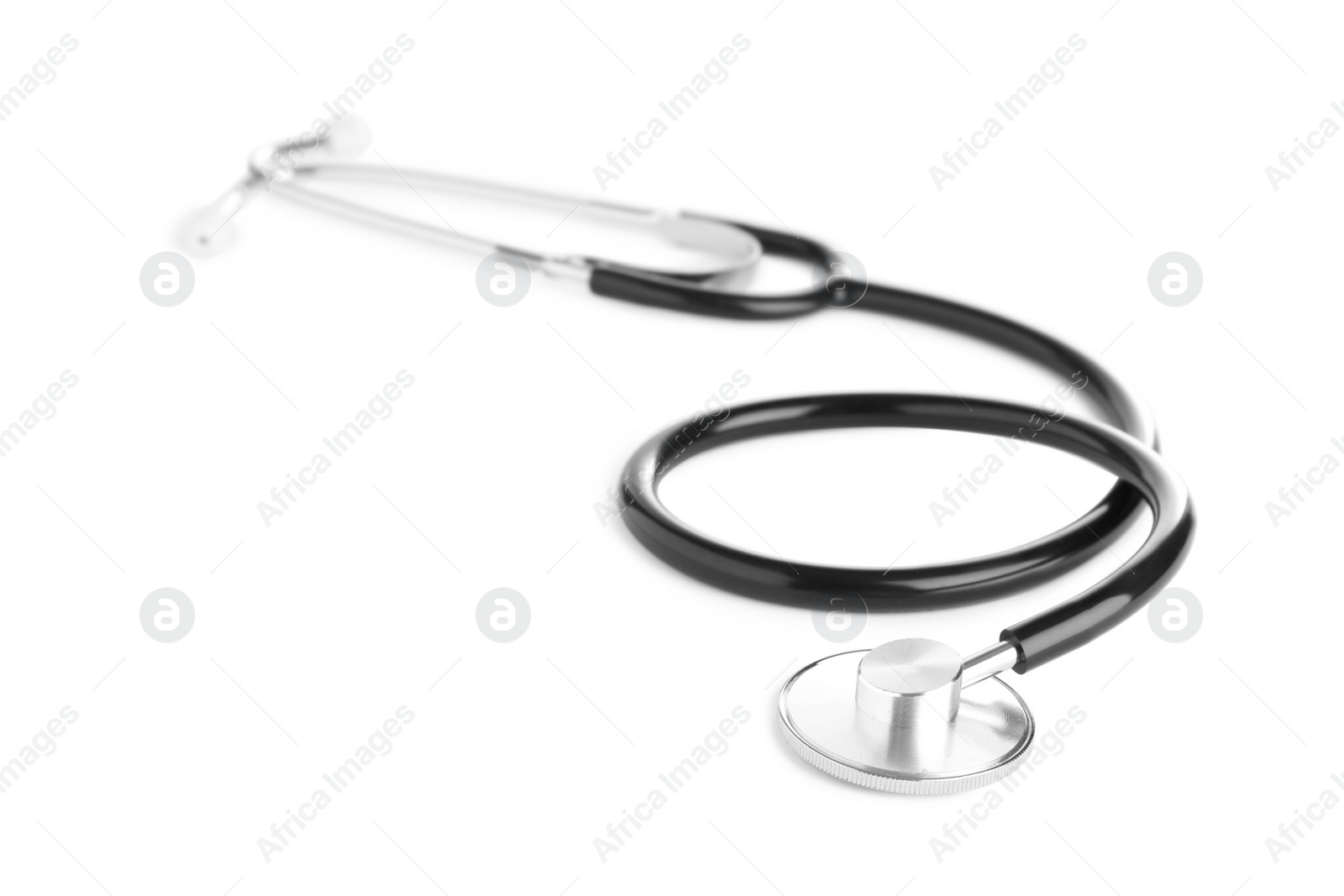 Photo of Stethoscope on white background. Professional medical device