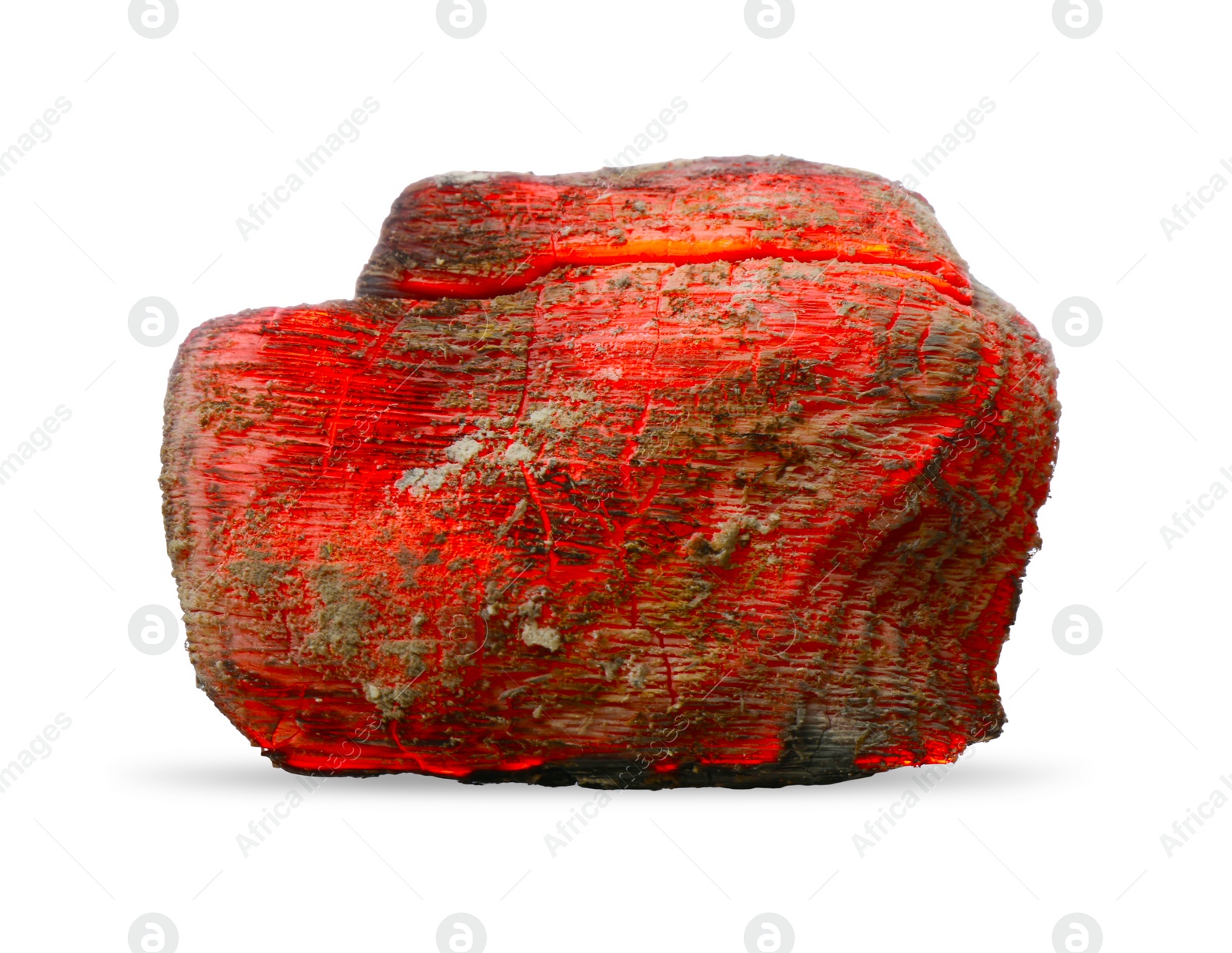 Photo of Piece of smoldering coal isolated on white