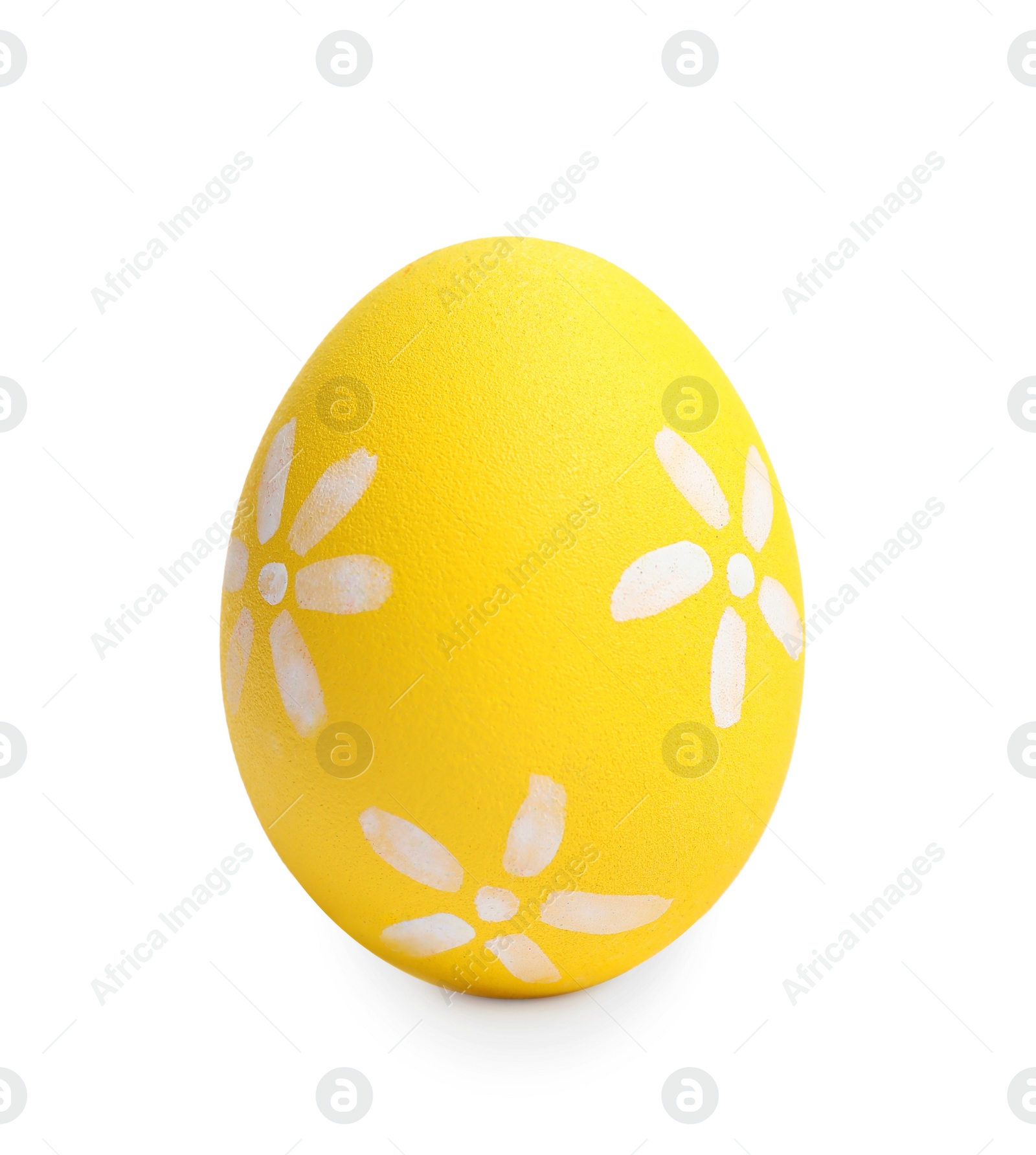 Photo of Yellow egg for Easter celebration isolated on white