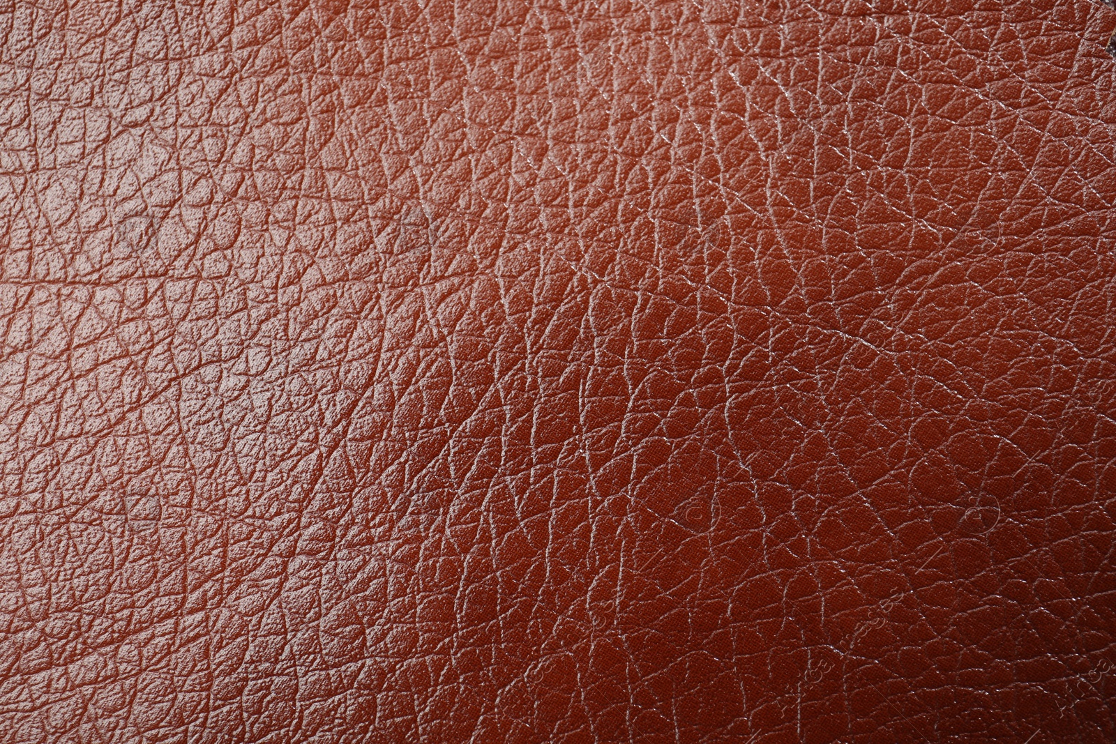 Photo of Texture of brown leather as background, top view