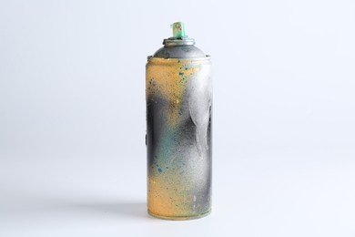 Photo of One spray paint can on white background