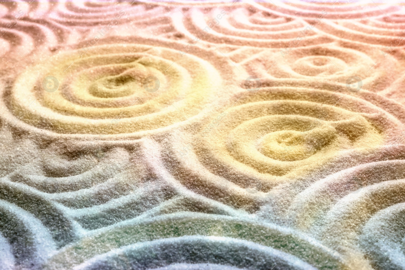 Image of Sand with pattern as background. Zen, meditation, harmony