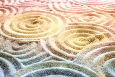 Image of Sand with pattern as background. Zen, meditation, harmony
