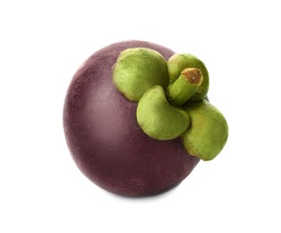 Photo of Delicious ripe mangosteen fruit isolated on white