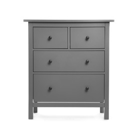 Photo of Grey chest of drawers isolated on white