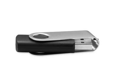 Photo of Modern usb flash drive isolated on white