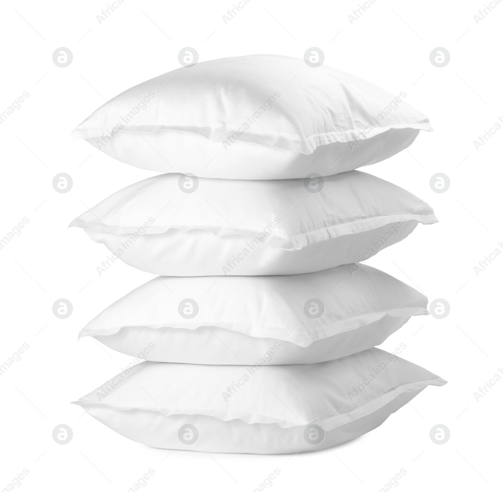 Photo of Stack of soft pillows isolated on white