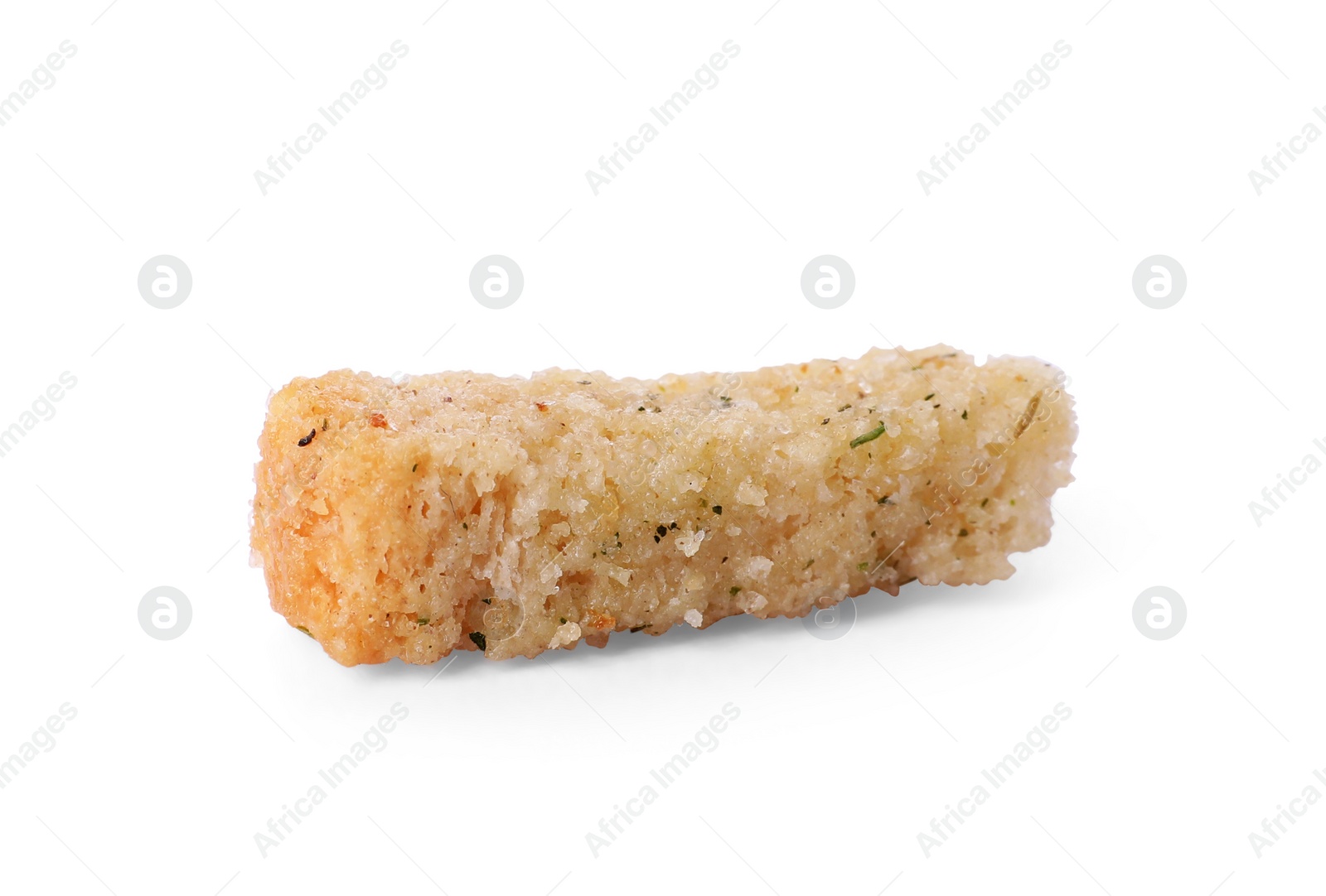 Photo of Crispy rusk with seasoning isolated on white