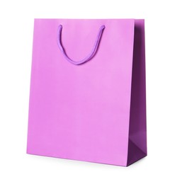 One violet shopping bag isolated on white