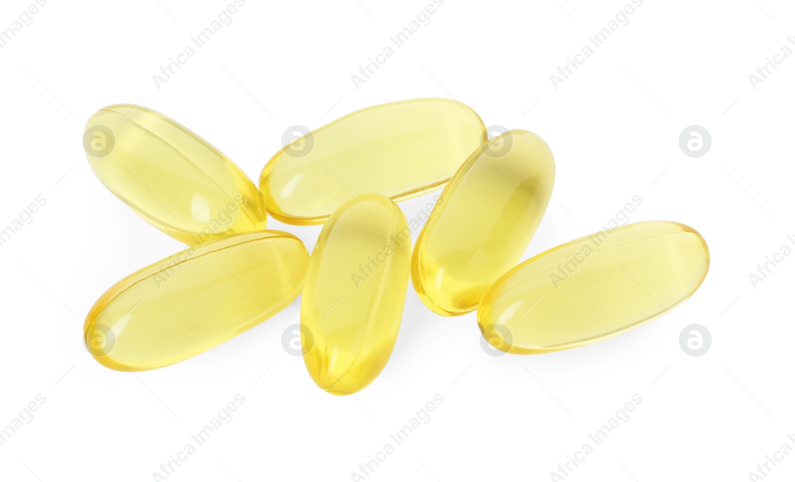 Photo of Vitamin capsules isolated on white. Health supplement