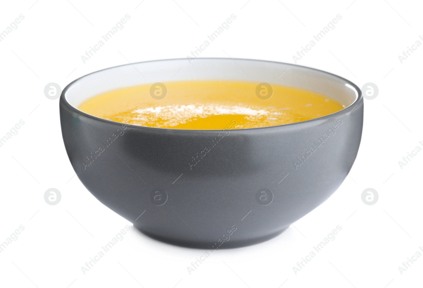 Photo of Bowl of Ghee butter isolated on white