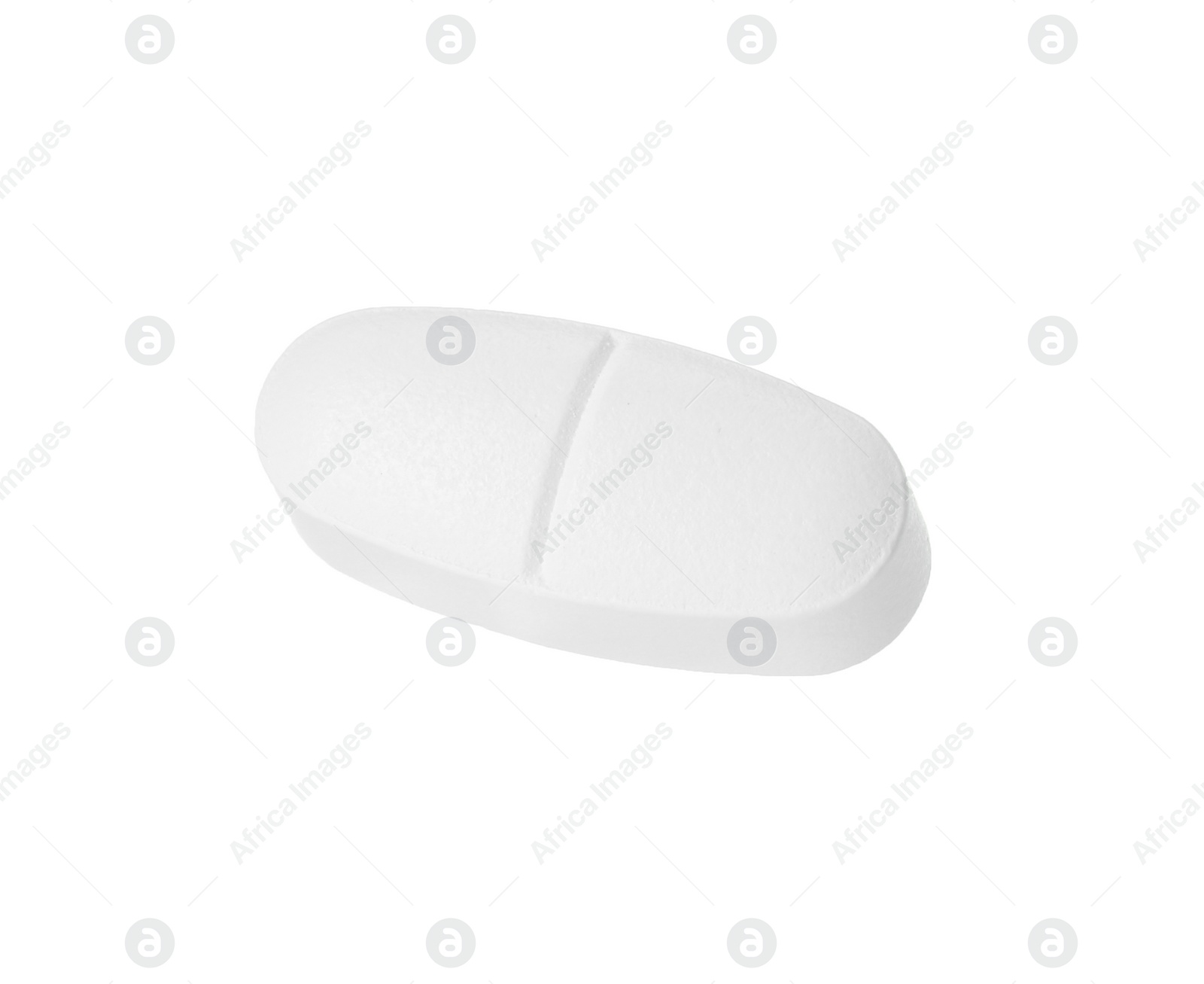 Photo of One vitamin pill isolated on white. Health supplement