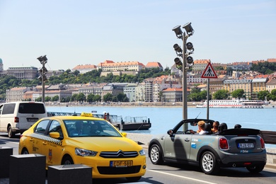 Photo of BUDAPEST, HUNGARY - JUNE 18, 2019: Road with traffic and Buda Castle on background