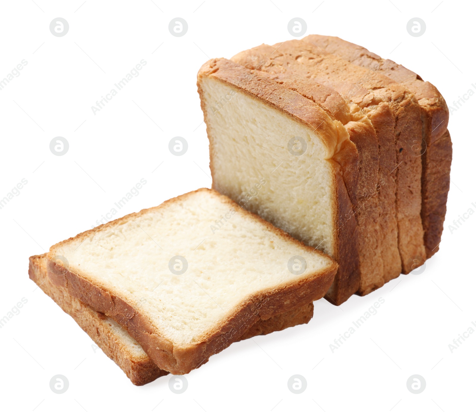 Photo of Pieces of fresh toast bread isolated on white