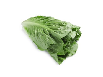 Photo of Fresh green romaine lettuce isolated on white