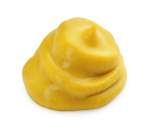 Photo of Fresh tasty mustard sauce isolated on white
