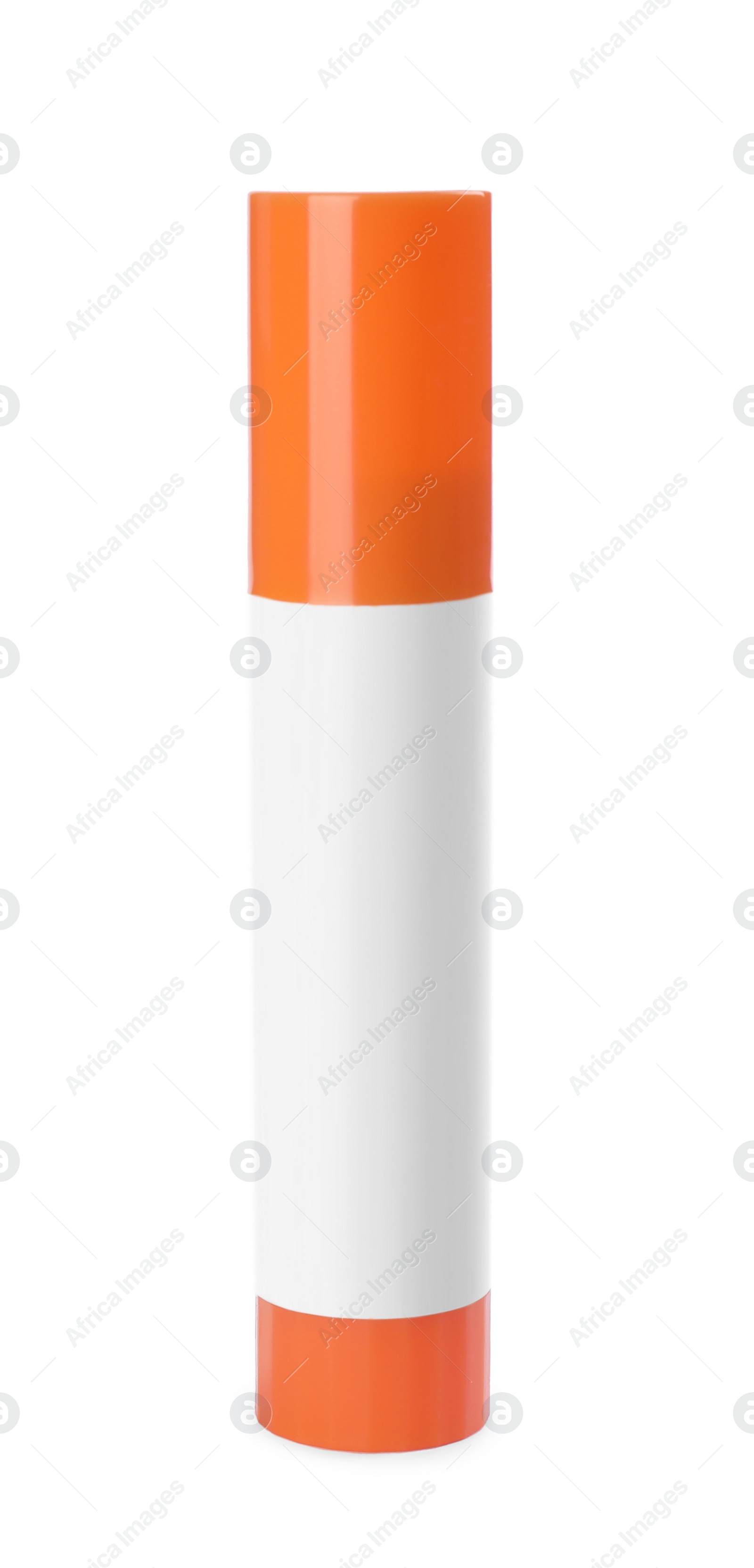 Photo of Sun protection lip balm isolated on white